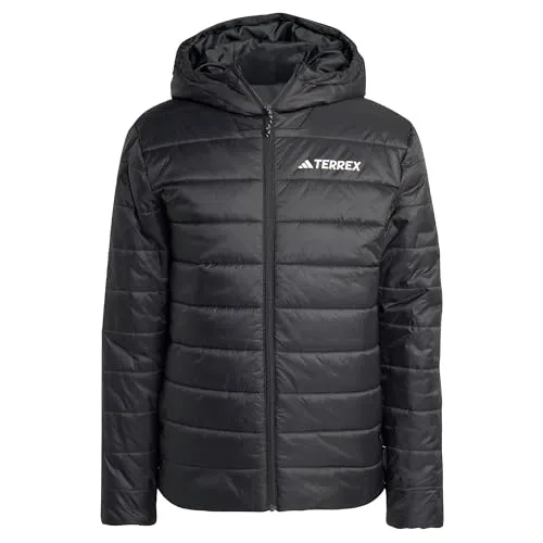 adidas Herren Terrex Multi Essentials CLIMAWARM Insulated Hooded Jacket, Black, L - Funktionsjacke mit regulärem Schnitt, aus 100 % recyceltem Polyester und CLIMAWARM-Technologie für optimale Wärme und Komfort bei Outdoor-Aktivitäten.