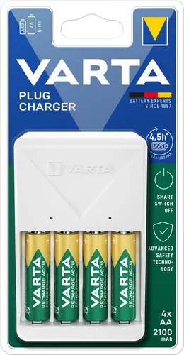 VARTA Plug Charger 57657 + 4 AA 2100 mAh Ladegerät