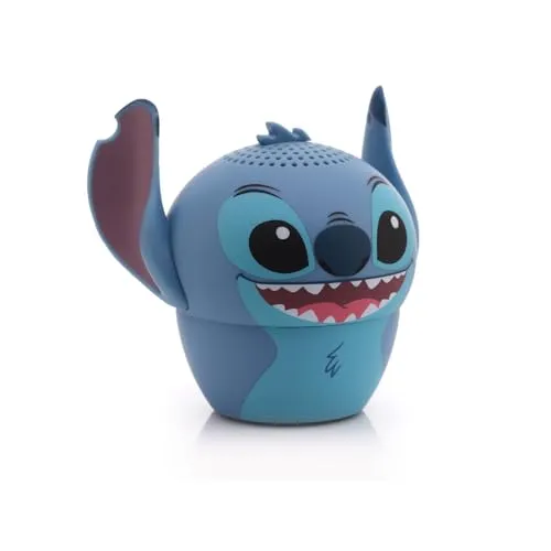 Bitty Boomers Disney Stitch – Mini-Bluetooth-Lautsprecher - Tragbarer Bluetooth-Lautsprecher mit 5,1 cm Höhe und über 4 Stunden Spielzeit. Ideal für Musikliebhaber, die unterwegs sind. Inklusive Gurt für einfache Befestigung.
