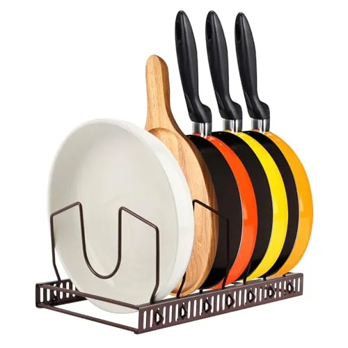 talifoca Topfdeckelhalter, Topfdeckel Aufbewahrung mit 7 Verstellbaren Fächern, Küche Pfannen Organizer, Deckelhalter Schublade, Rutschfest Pfannenhalter, Topf Organizer
