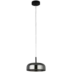Searchlight Hängeleuchte Frisbee Pendant - Schwarz mit Rauchglas - Moderne Hängeleuchte für stilvolle Akzente, mit integriertem LED-Modul für warmweißes Licht und einer beeindruckenden Lebensdauer von 30.000 Stunden.