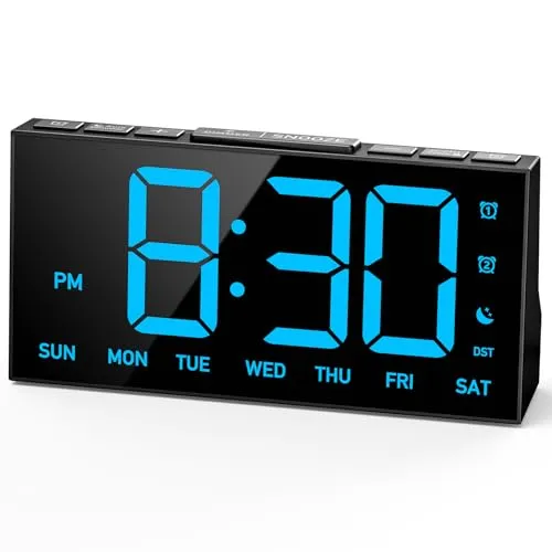 GOLOZA Wecker Digital, LED digital Uhr mit Großen Zahlen, Auto Dimmer, 4 Helligkeit +Aus, USB-Laden, DST, Snooze, Speicherfunktion, 12/24HR, digitaler wecker Kinder, Erwachsene und Senioren