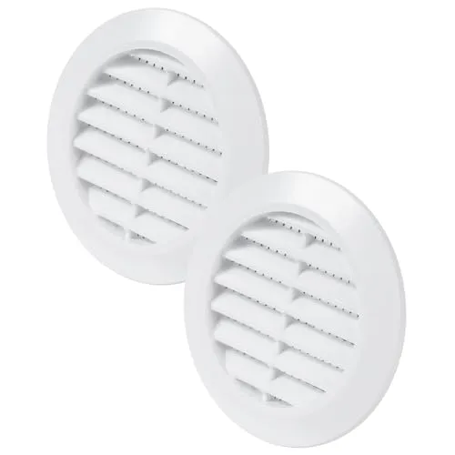 Vent Systems 2 Stück 60 mm Weiß Luftregister – Lüftungsgitter durch die Tür