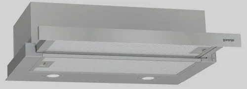 Gorenje TH62E4X Dunstabzugshaube - Halb eingebaut (Pullout) Edelstahl Dunstabzugshaube mit ³/h C Energieeffizienz, ideal für platzsparende Küchenlösungen.