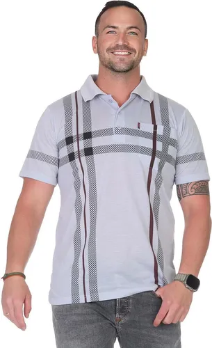Herren Poloshirt Sommer Polo-Hemd Kurzarm, Hell-Grau/XL/52