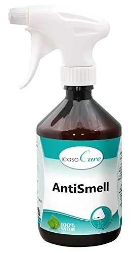 casaCare AntiSmell 500 ml - Geruchsentferner für Katzenstreu - Katzenstreu - Effektiver, pflanzlicher Geruchsentferner, der unangenehme Düfte wie Urin und Zigarettenrauch binnen Minuten neutralisiert.