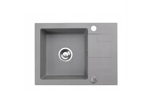 Produktbild QLS Küchenspüle NELI 59 x 44 cm – Granit-Spülbecken in edler grauer Optik
