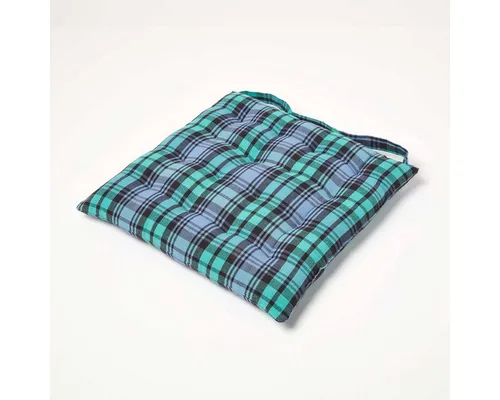 Homescapes Stuhlkissen Sitzkissen Blackwatch mit Schottenmuster, 100% Baumwolle, 40 x 40 cm