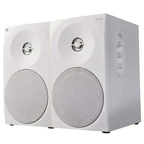 Woxter Dynamic Line 410 White - 2.0 Stereo-Lautsprecher mit 150W Leistung - Lautsprecher, kraftvoller 150W Klang aus Holz, ideal für TV und Konsolen, mit individuell einstellbarem Bass und Höhen für ein perfektes Klangerlebnis.