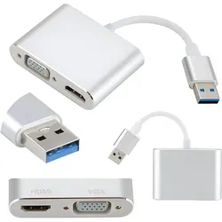 Grafikkarte mit USB 3.0-zu-HDMI- und VGA-Splitter