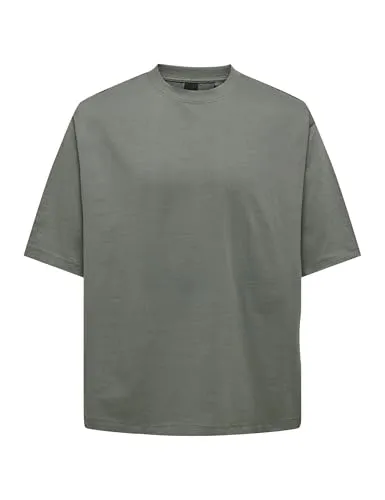 ONLY & SONS Herren Rundhals T-Shirt ONSMILLENIUM - Relaxed Fit S M L XL XXL, Größe:XS, Farbe:Castor Gray 22027787