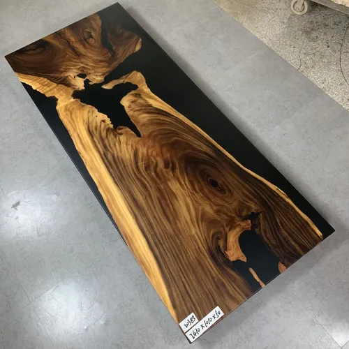 Esstisch aus Epoxidharz und massivem Holz – Wasserfall-Design - Moderner Esstisch für bis zu 10 Personen, gefertigt aus hochwertigem Holz mit einzigartigem Wasserfall-Design. Ideal für Ihr Esszimmer und ein echter Blickfang!