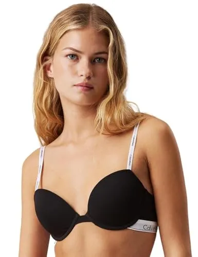 Calvin Klein Damen Demi-Cups BH Lightly Lined Stretch, Schwarz (Black), 80E - Funktionsunterwäsche mit optimaler Passform: Der schlichte Calvin Klein BH bietet perfekten Halt, verstellbare Träger und besteht aus weichem, nachhaltigem Material für den idealen Tragekomfort.