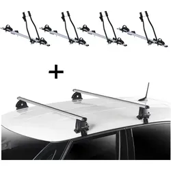 4x Fahrradträger SAGITTAR + Dachträger VDP EVO ALU für VW Golf VI - Gepäckträger Set für VW Golf VI (2008-2012) mit 4 Fahrradhaltern und robustem Dachträger. Ideal für alle Fahrradtypen, schnelle Montage und maximaler Komfort für lange Fahrten.