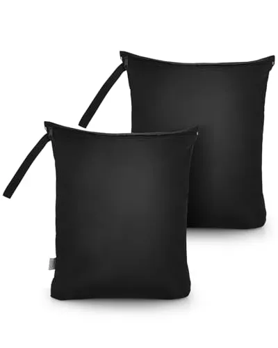 OTraki 2 Stück Nassbeutel Schwimmen 40 x 50 cm, Wetbag Schwimmsachen mit Reißverschluss Wäschebeutel Reise für Schmutzwäsche Wiederverwendbare Kulturbeutel für Badekleidung, Windelbeutel für Unterwegs