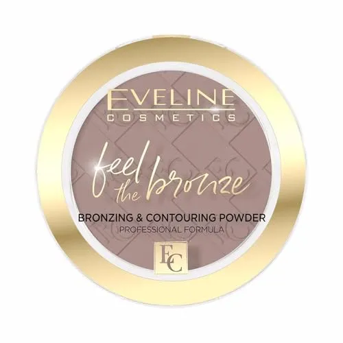 Eveline Cosmetics Feel The Bronze - Bronzing & Contouring Puder, Farbton 02 Chocolate Cake, samtig-matte Formel für einen sonnengeküssten Teint das ganze Jahr über