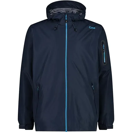 CMP Herrenjacke mit fester Kapuze, Schwarz Blau, Größe 54