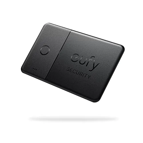 eufy Smart Tracker Card - Schwarz, - Schlüssel- & Gegenstandsfinder mit 'Left behind' Benachrichtigungen, speziell für Apple-Nutzer entwickelt, sorgt dafür, dass Du nie wieder etwas verlegst.
