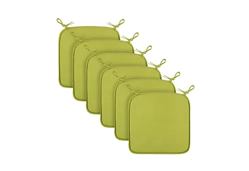 Bestlivings Stuhlkissen Canvas Sitzauflage Uni, Stuhlauflage (Grün) Stuhlkissen mit Haltebändern 38x38cm