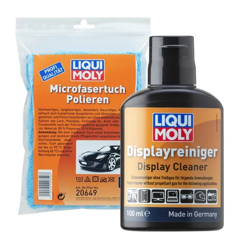 LIQUI MOLY Displayreiniger 100ml | Microfasertuch 1 Stk. | Displayreiniger Set