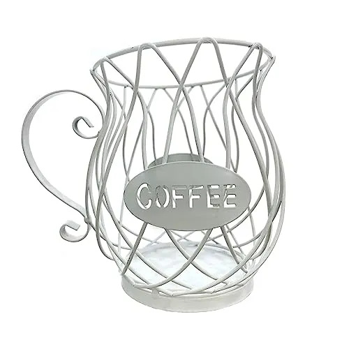 Kaffeekapselkorb, Kaffee Pod Halter, Kaffee Pod Halter Korb, Kaffee Kapsel Lagerung Korb, Zur Aufbewahrung Von Kaffeekapseln Und Früchten Für Theke Und Kaffeebar(Weiß)