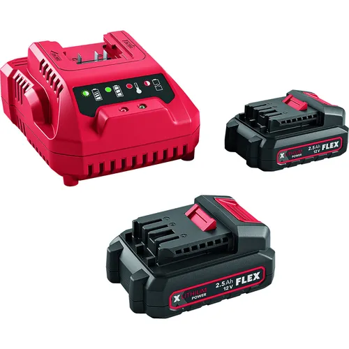 FLEX Akku-Basis-Set P-Set 12-22 Q, 12 V mit 2 Akkus - Bohrmaschinen mit 2 leistungsstarken 2,0 Ah Lithium-Ionen Akkus für lange Laufzeiten und effizientes Arbeiten, ideal für Heimwerker und Profis.