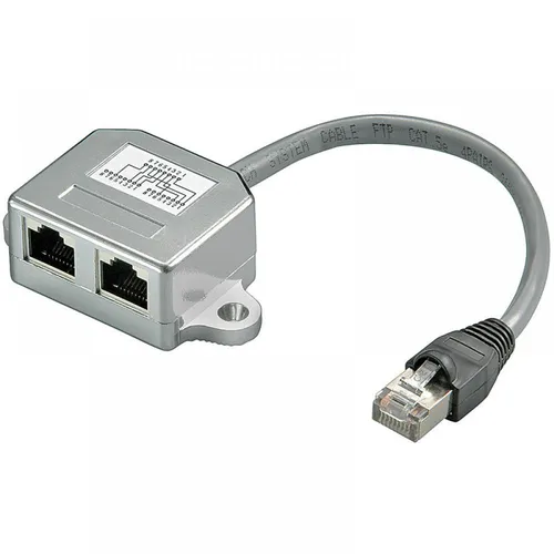 CAT 5e T-Adapter (Port-Doppler), 1x RJ45 Stecker - 2x RJ45 Buchse