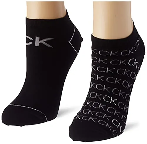 Calvin Klein Damen Sneaker Calvin Klein Repeat Logo Women's Liner Socks 2 Pack, Schwarz, Einheitsgröße