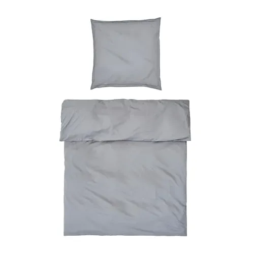 MÖVE Luxury Bettwäsche-Set 155x220 cm, Grey - Hochwertiges Bettwäsche-Set aus 100% Premium Baumwolle, 300 tc, mit elegantem Zierstick und verdecktem Reißverschluss. Ideal für stilvolles Schlafen und erhältlich in verschiedenen Größen.