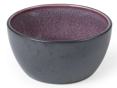Bitz Schale Bowl matt black / shiny lilac 10 cm, Steinzeug, (Bowls), Schale 10 cm Steinzeug Schwarz/Lila