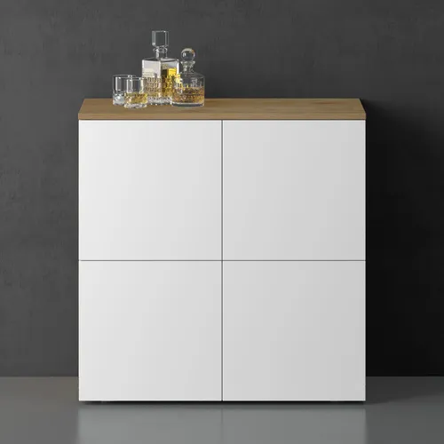 doporro Sideboard Kommode mit Push-to-Open Funktion in weiß von doporro