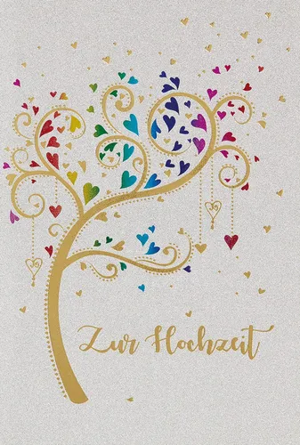 Hochzeit - Glückwunschkarte im Format 11,5 x 17 cm mit Briefumschlag