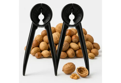 Koopman Nussknacker Nusszange Nussbrecher Nussöffner Walsnuss Schwarz 2 er SET, (2-tlg), 2 Stk, Schwarz, Aluminium, Flaschenöffner, Korkenzieher