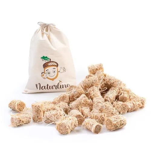 naturling Holzwolle Anzünder gewachst 10kg – ca. 800 Stück für Kamin & Grill - Schnell entzündlich und nachhaltig – unsere gewachsten Holzwolle-Anzünder sorgen für ein müheloses Entfachen von Feuer im Innen- und Außenbereich. Ideal für Kamin, Grill und Ofen. PEFC-zertifiziert und plastikfrei.