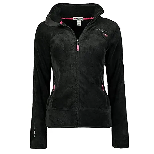 Geographical Norway G-Ursinia Fleece Jacke - Schwarz - Größe 3/L - Zeitlose Fleecejacke für optimalen Tragekomfort. Leicht, atmungsaktiv und winddicht, ideal für Freizeit und Alltag. Ergonomischer Schnitt und praktische Taschen bieten Funktionalität und Stil.