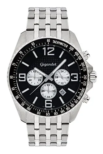 Gigandet Herren-Armbanduhr Chronograph Quarz Analog mit Edelstahlarmband G12-007