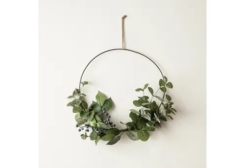 Lights4fun Adventskranz 35cm Draht Weihnachtskranz in grün von Lights4fun