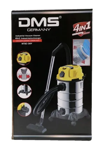 DMS® NTSC-30Y 4 in 1 Nass und Trocken Industriestaubsauger - Waschsauger mit 30L Kapazität und 2300W Leistung. Ideal für vielseitige Anwendungen dank Gebläse und HEPA-Filter für saubere Luft.