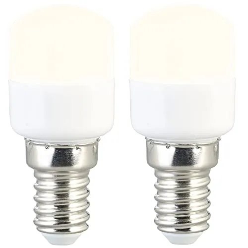 Luminea Kühlschrankbirne: 2er-Set LED-Kühlschranklampen, E14, T25, 150 lm, 2 W, warmweiß (Kühlschrankleuchte, LED-Leuchtmittel E14 Maiskolben, Glühbirnen)