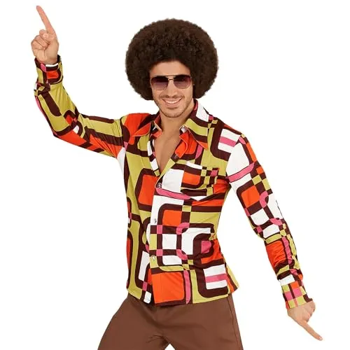 Discofieber 70er Hemd für Herren - XXL Bunt - Kostüme für Motto-Partys, mit buntem Retro-Muster für den perfekten 70er Jahre Look und ideal für groovige Partynächte!
