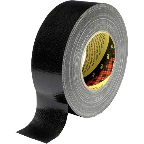 3M Premium Gewebeklebeband 389, Duct-Tape, Starkes Panzer-Tape, Reparatur-Klebeband, UV- und wasserbeständig, schwarz, 50 mm x 50 m (1-er Pack)