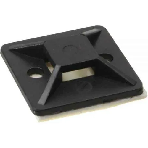 InLine Befestigungssockel für Kabelbinder, 20x20mm, 10stk., selbstklebend, schwarz