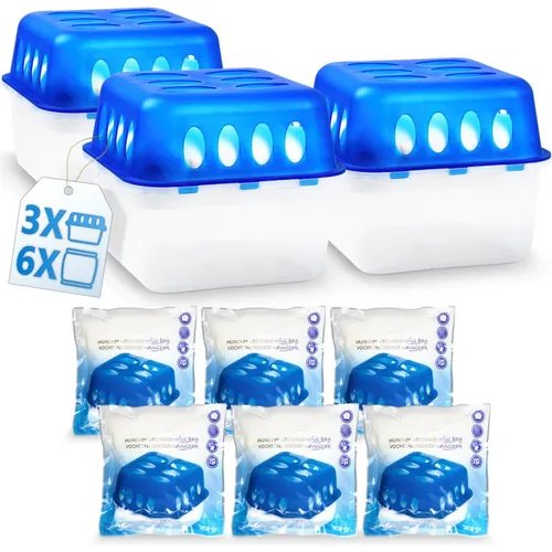 3x Luftentfeuchter Box 6x 400g Beutel Granulat Raum Entfeuchter Stopper Trockner