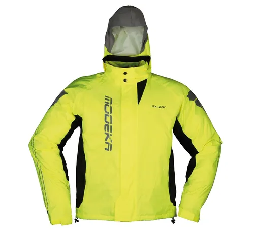 Modeka AX-Dry II Regenjacke - Neon-Gelb/Schwarz - 3XL - Motorradjacke aus PU-beschichtetem Polyamid, extrem leicht, mit 3M™ Scotchlite™ Reflektoren für optimale Sichtbarkeit und geringem Packmaß - ideal für jeden Motorradfahrer.