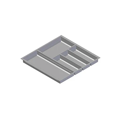 Besteckeinsatz MOVE Silbergrau, genarbt für 60er Schublade/Maße (BxT): 492 x 473,5 mm/Besteck-Einsatz/Einsatz/Besteckkasten/Schubladeneinsatz