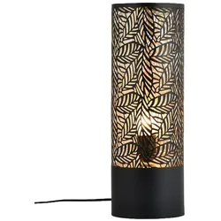Marrakesch Orient & Mediterran Interior Nachttischlampe Verdure Schwarz - Tischleuchte mit modernem Design, ideal für stilvolle Akzente im Schlafzimmer oder Wohnzimmer. Mit E27-Fassung und Kippschalter für einfachen Betrieb.