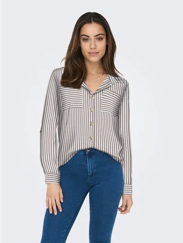 ONLY Damen Onlyasmin Shirt L/S WVN Noos - Blusen & Tuniken für Damen, stilvolles Langarmhemd mit umgeschlagenen Ärmelbündchen und klassischem Hemdkragen, perfekt für den Alltag.