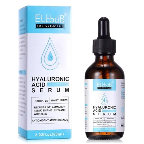 P-Beauty Hyaluron Serum Gesicht 60ml, Vegan - Feuchtigkeitsspendendes Anti-Falten Serum für glatte & strahlende Haut - Hyaluronsäure Serum gegen Falten & trockene Haut - Gesichtspflege, Hautpflege