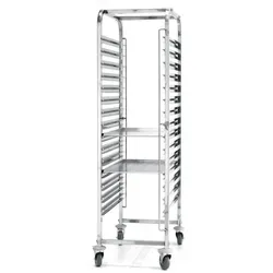 Hendi Abräumwagen aus Edelstahl für 15 Tabletts - Sonstige Gastronomieartikel – Robuster Abräumwagen mit 15 Einschüben (600x400mm), ideal für effiziente und sichere Abläufe in der Gastronomie.