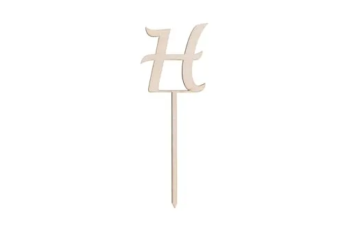 Sallys Cake Topper Buchstaben nachhaltig aus echtem Holz, ökologisch abbaubar, zum Bemalen oder Einsprühen - Tortendeko Kuchendeko Cupcake Kuchen Torten Geburtstag Party (H)